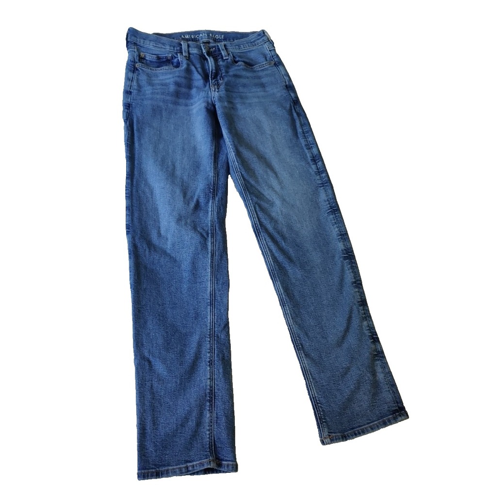 American Eagle Womens 6 Long Jeans 90s Straight Stretch Classic Minimalist